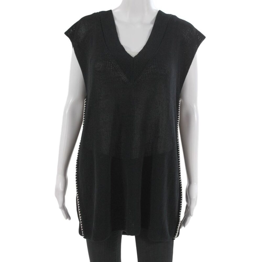 COS Womens Tunic V-Neck Sleeveless Black Size L
